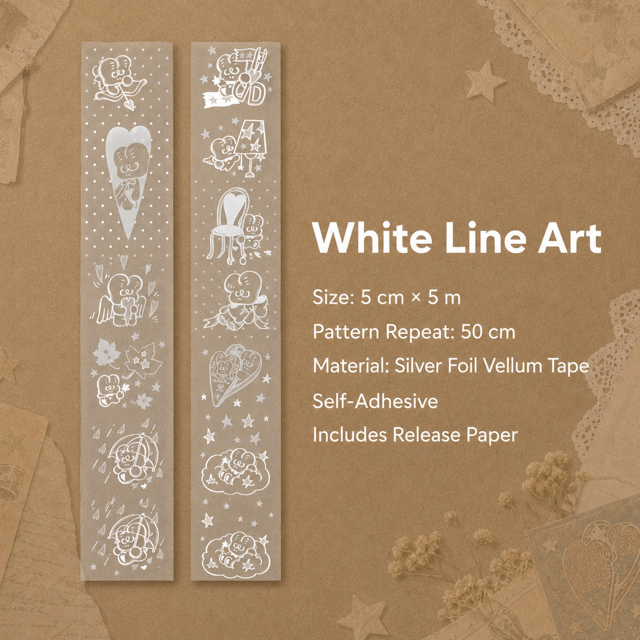 Silver Foil Vellum Tape
