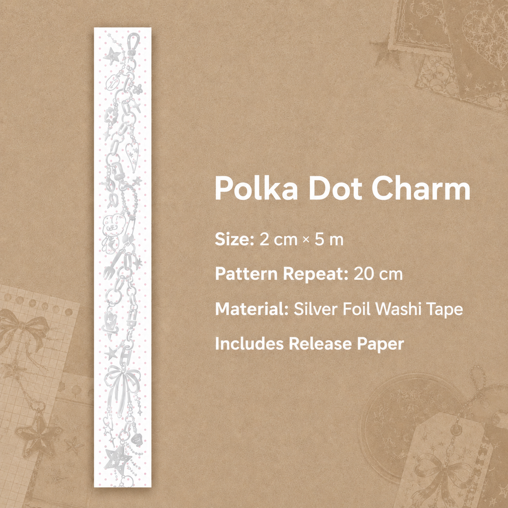 XXKK Denim Charm Silver Foil Washi Tape